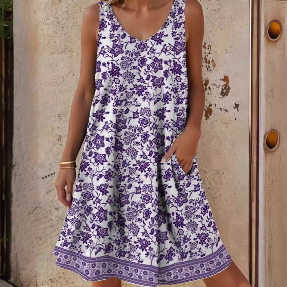 Damen Freizeitkleid mit lässigem Schnitt und floralem Design WW