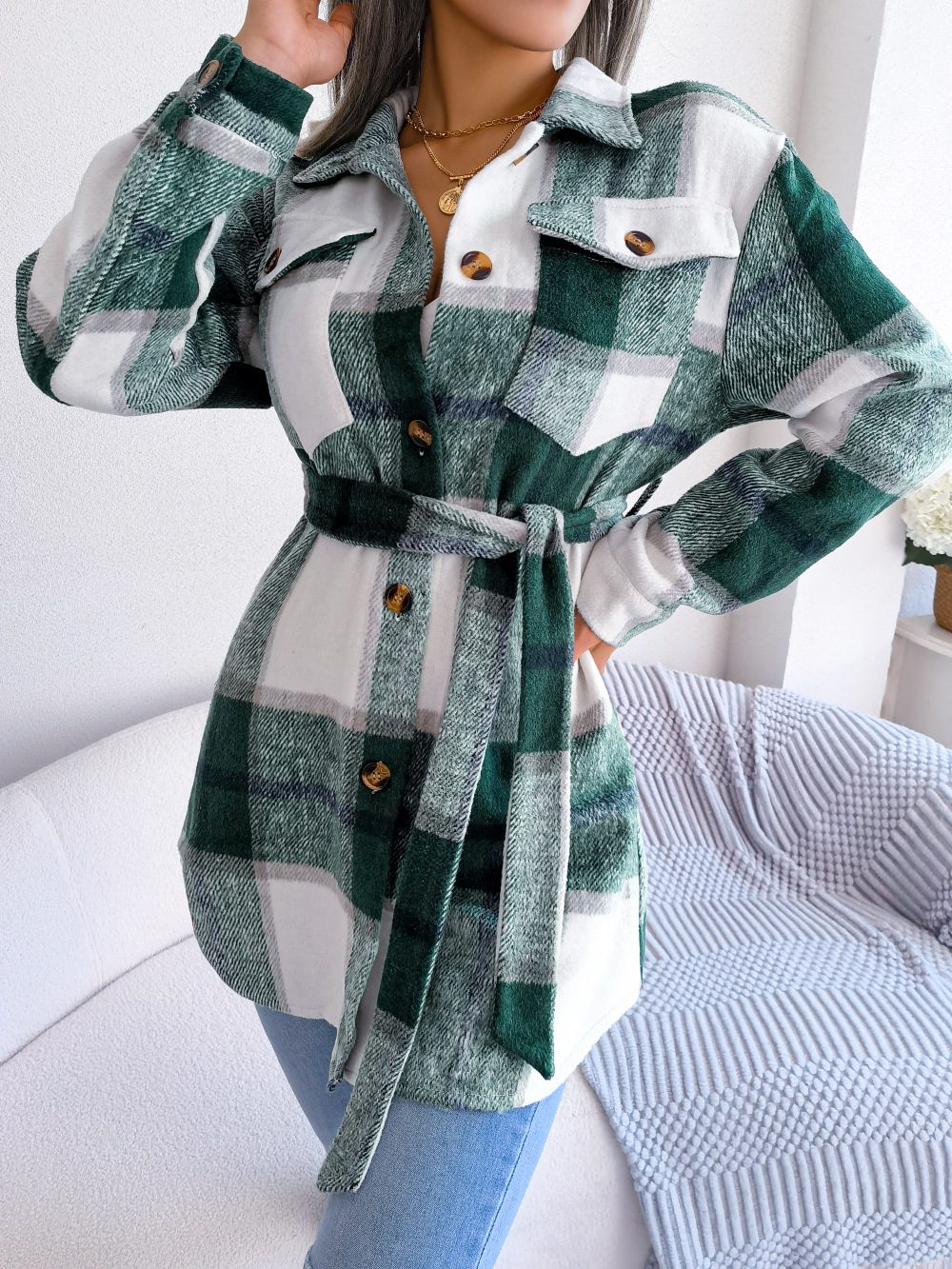 WW | Plaid Shacket - Polyester-Mischung - Schmeichelhaft und Trendy