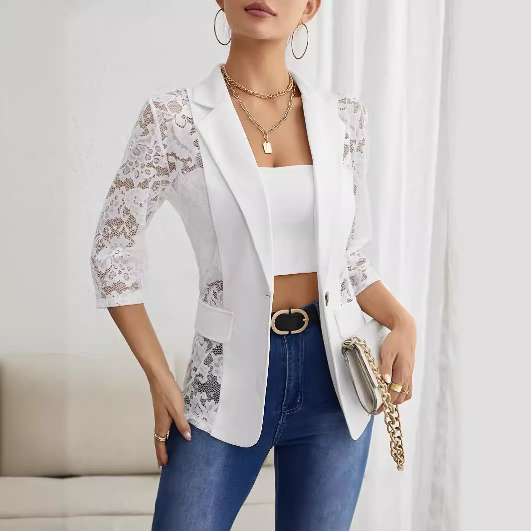 WW | Spitzenbesatz Kleine Blazer-Oberteil