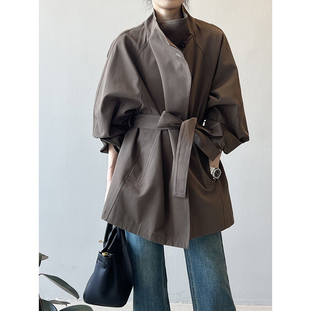 WW | Wasserfallkragenmantel - Minimalistisches Chic - Leichte Schicht - Lässige Passform