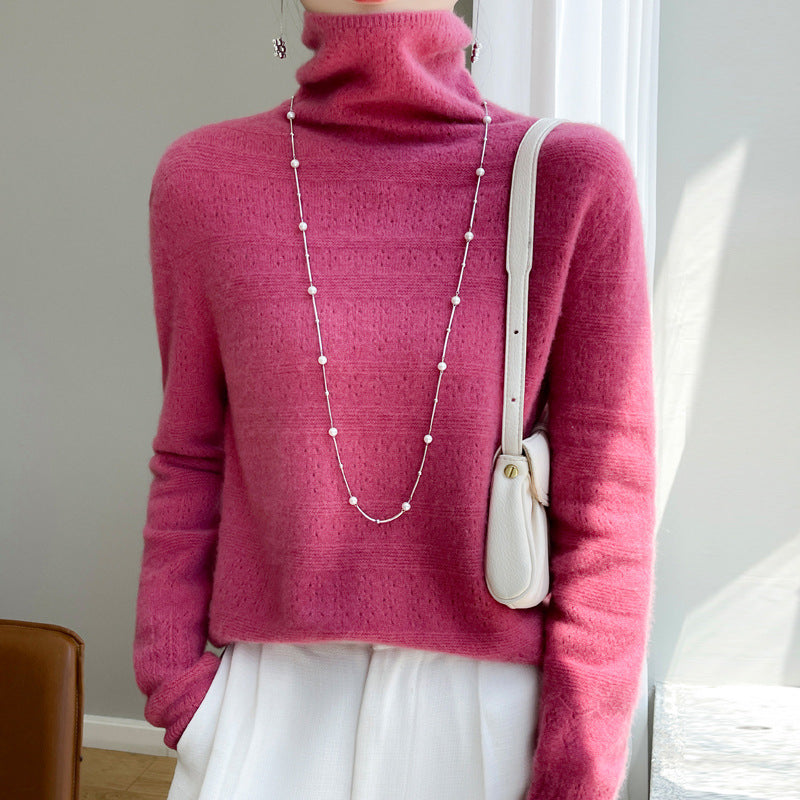 WW | Rollkragenpullover - Weicher Strickpullover - Langärmliges Design