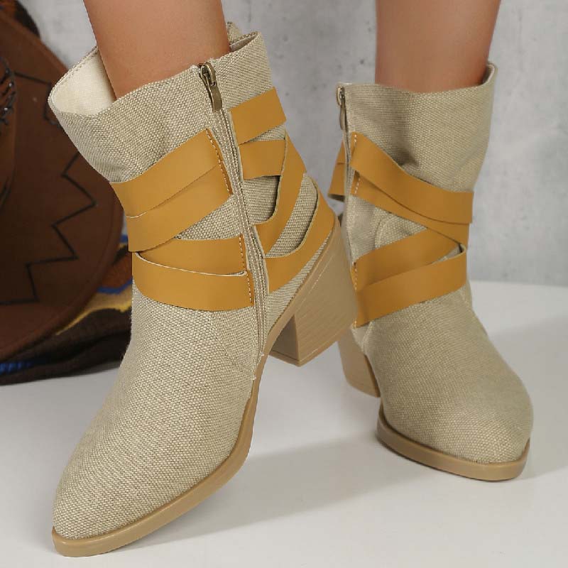 WW | Vintage-Stiefel Mit Klobigem Absatz