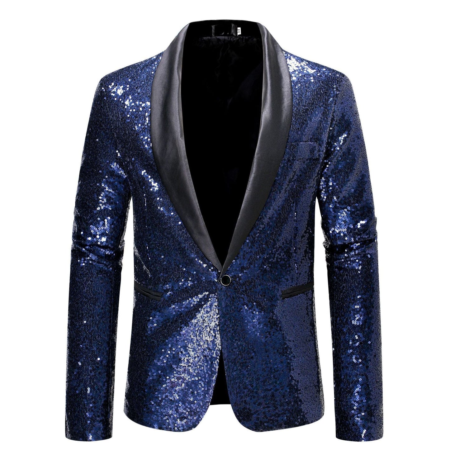 Herren glamouröser Pailletten-Blazer mit modernem Schnitt WW