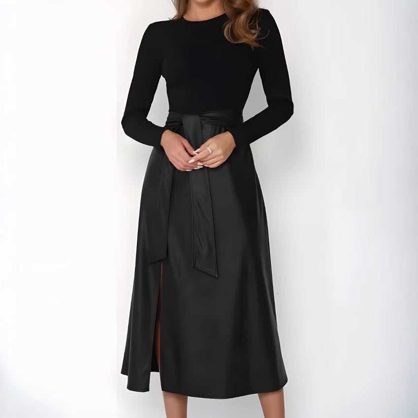 WW | Leather dress with inserts