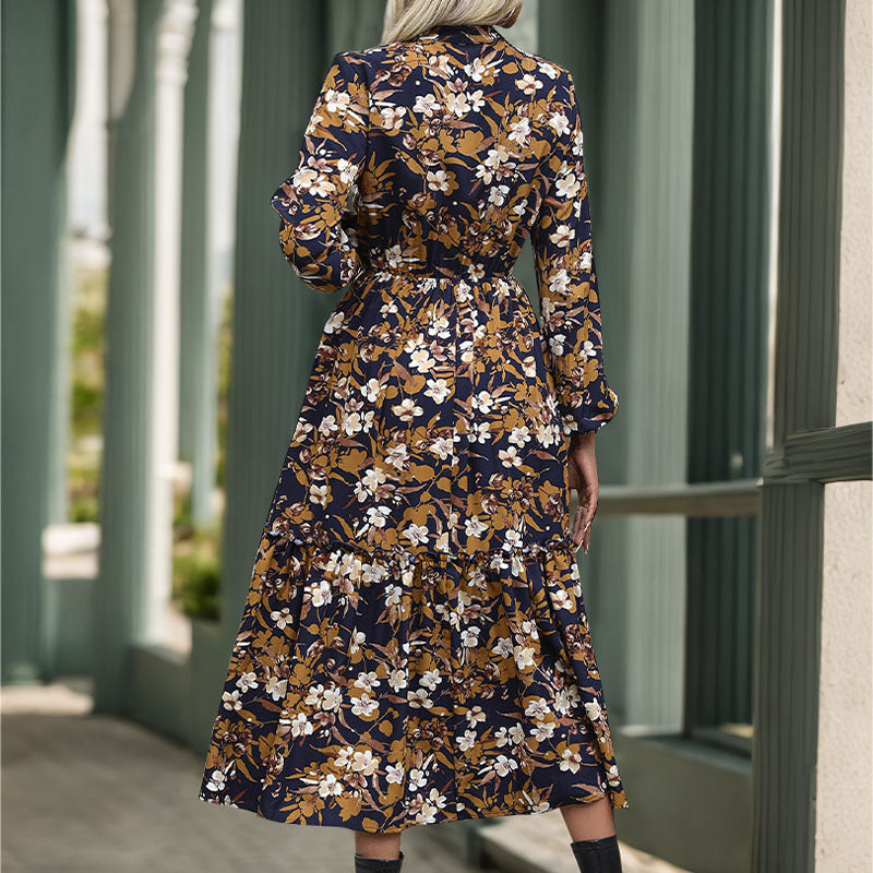 Damen Midikleid mit floralem Design und eleganter Taillierung WW