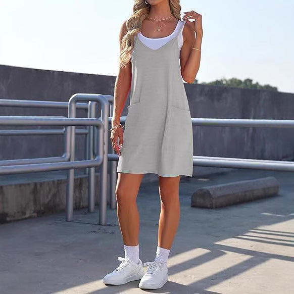 Damen Freizeitkleid mit praktischen Taschen und lockerem Schnitt WW
