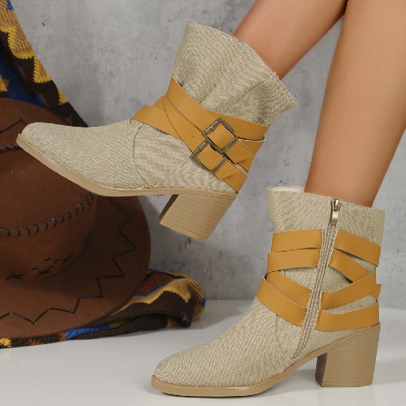 WW | Vintage-Stiefel Mit Klobigem Absatz
