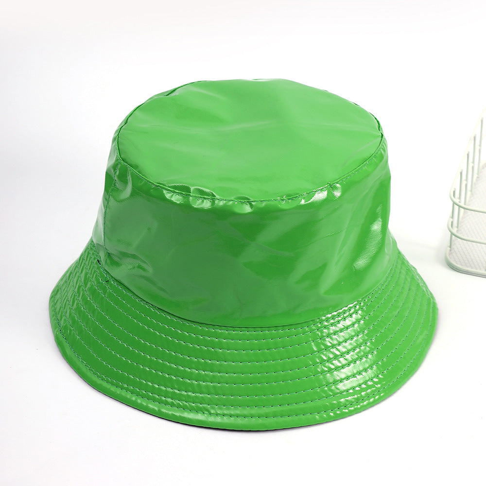 Damen Glänzender Regen-Bucket Hat mit breiter Krempe und wasserdichter Beschichtung WW