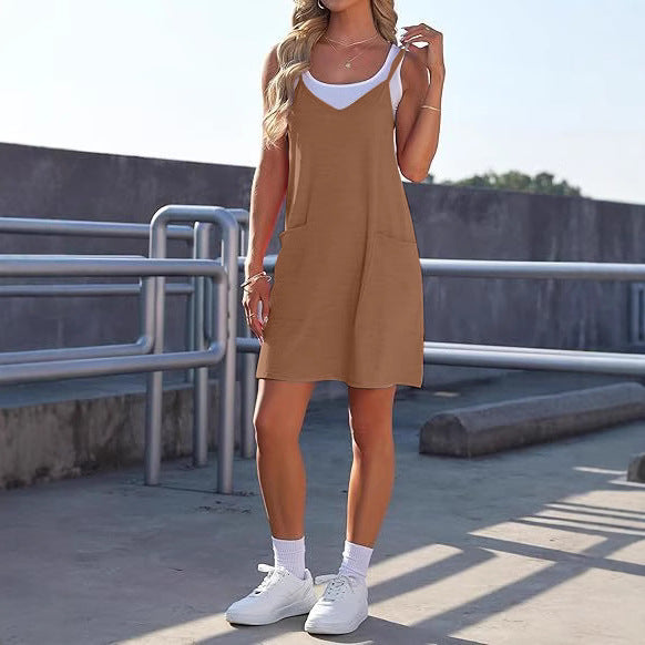Damen Freizeitkleid mit praktischen Taschen und lockerem Schnitt WW
