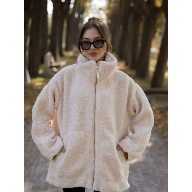Damen Flauschige Teddyjacke WW