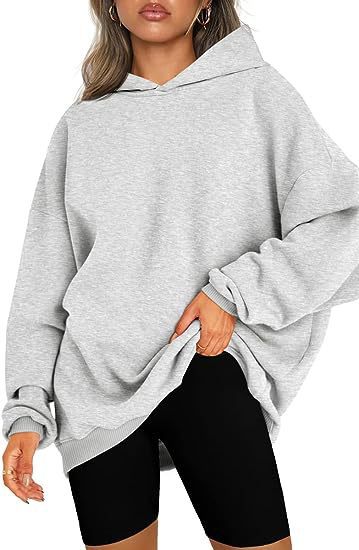 Damen oversized Kapuzenpullover mit seitlichen Schlitzen WW