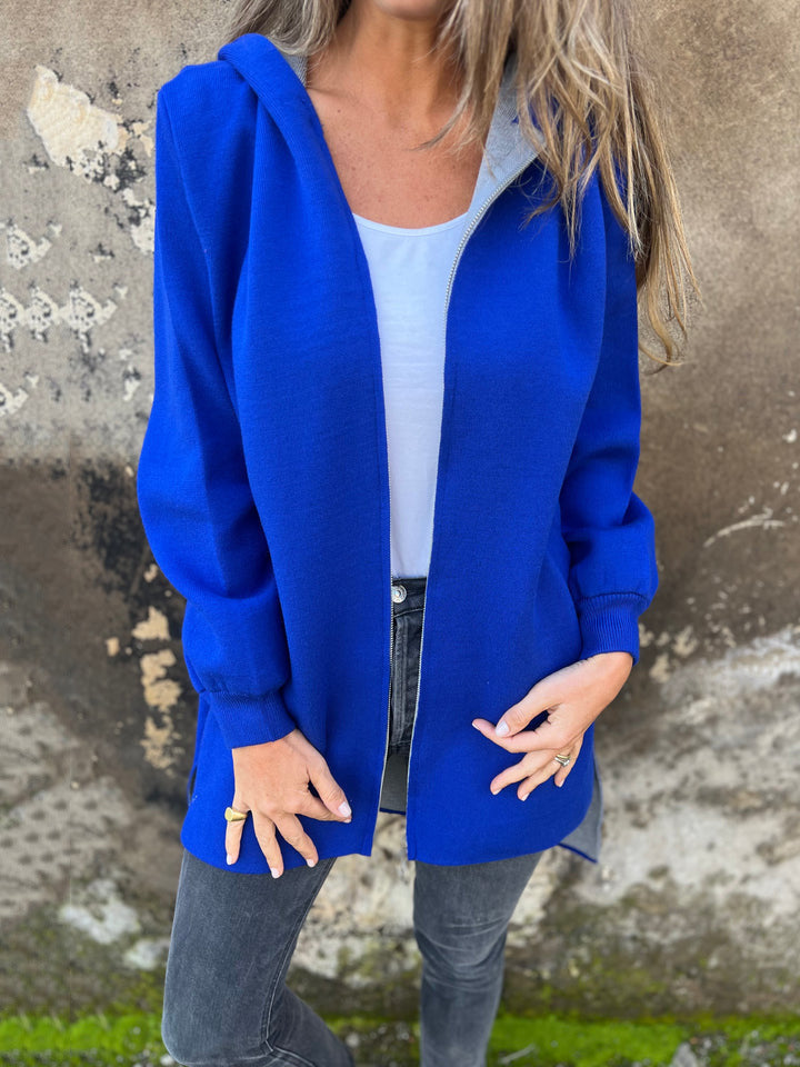 WW | Kapuzenjacke Baumwollmischung Lässig Schnitt Reißverschluss Lässiger Stil