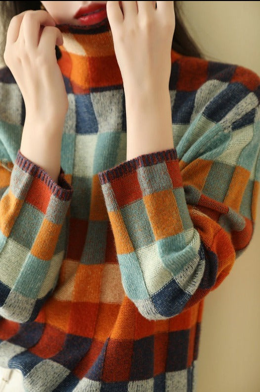 W&W - Eleganter Print Rollkragenpullover