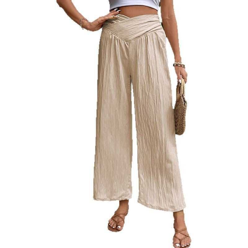 Damen Plissee-Hose mit hohem Bund und elegantem Schnitt WW