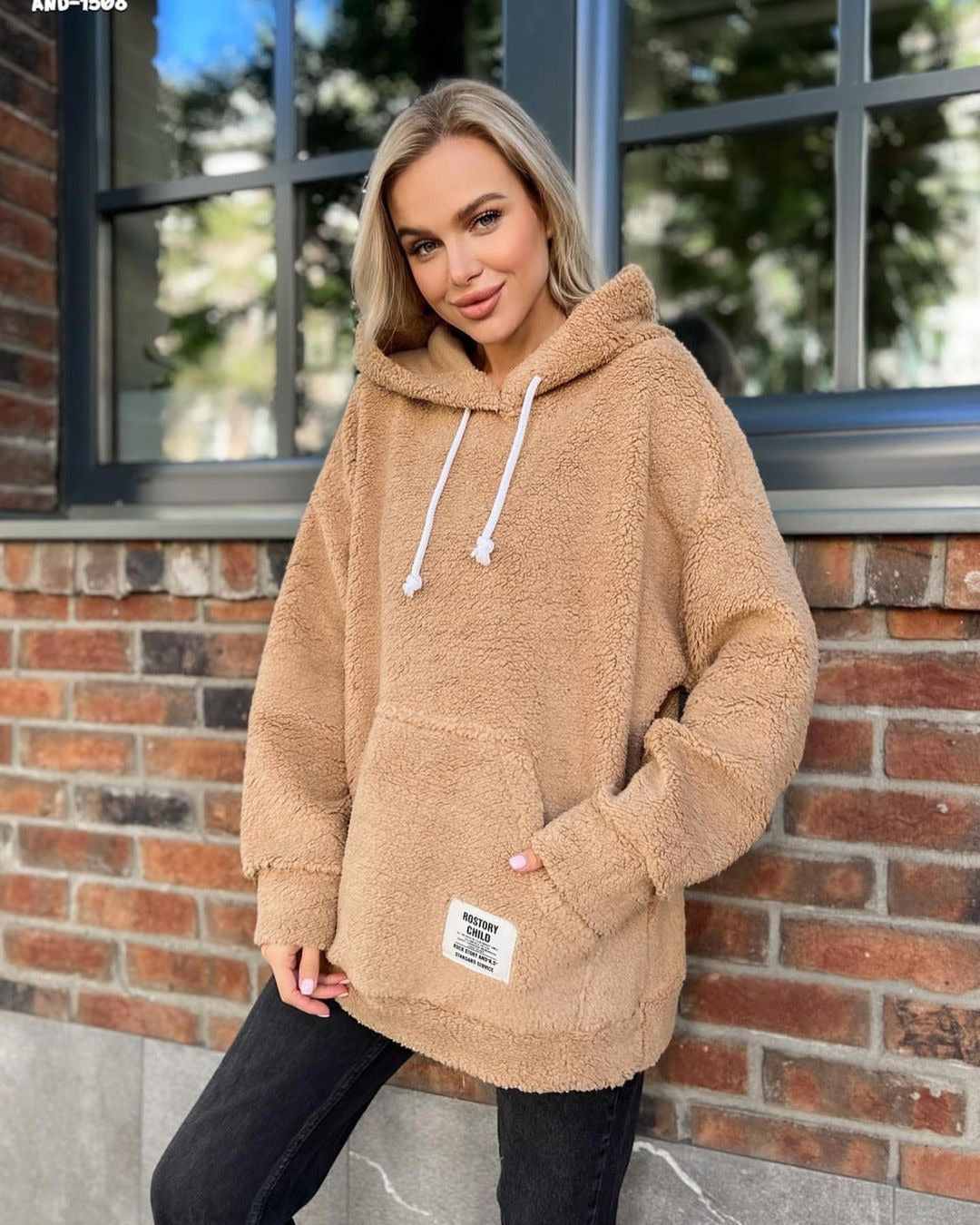 Damen Kuscheliger Kapuzenpullover aus Fleece WW