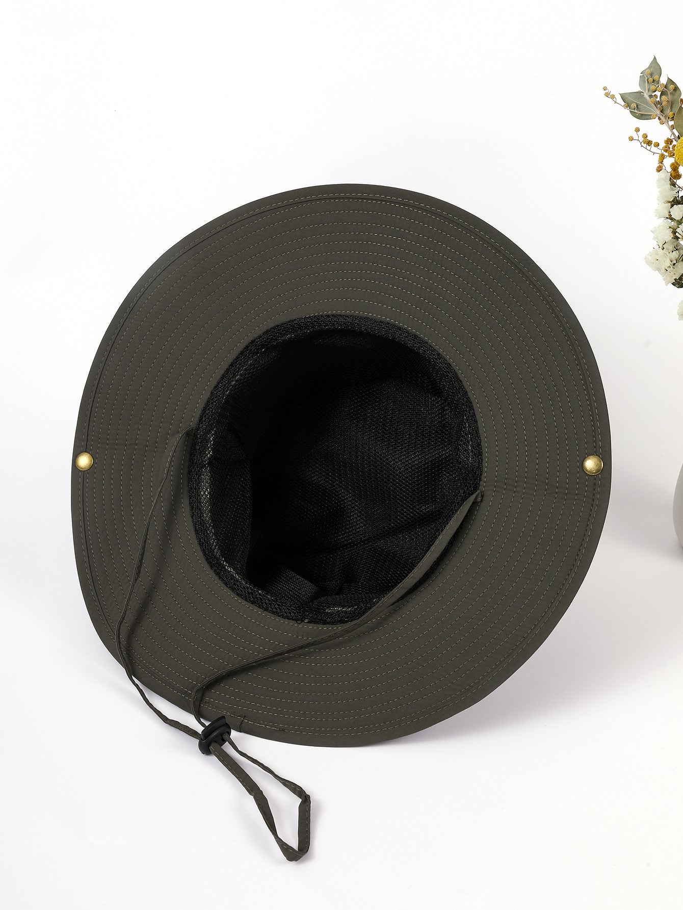 Damen Sonnenhut mit breiter Krempe und integriertem Nackenband WW