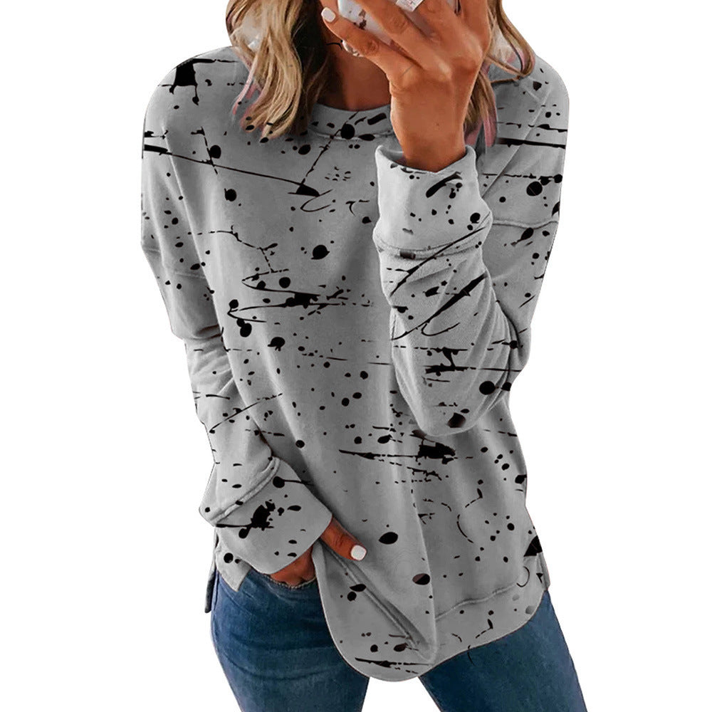 Damen Kreatives Sweatshirt mit Farbklecks-Design WW