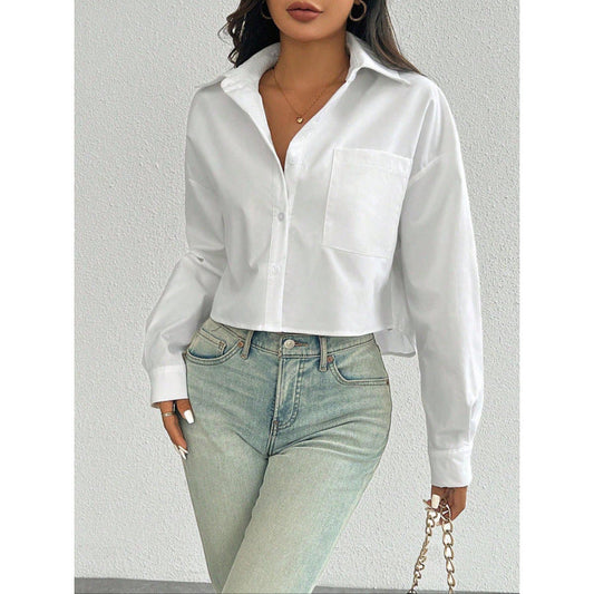 WW | Plus Size Shirt Short Length Breathable Fabric Casual Style
