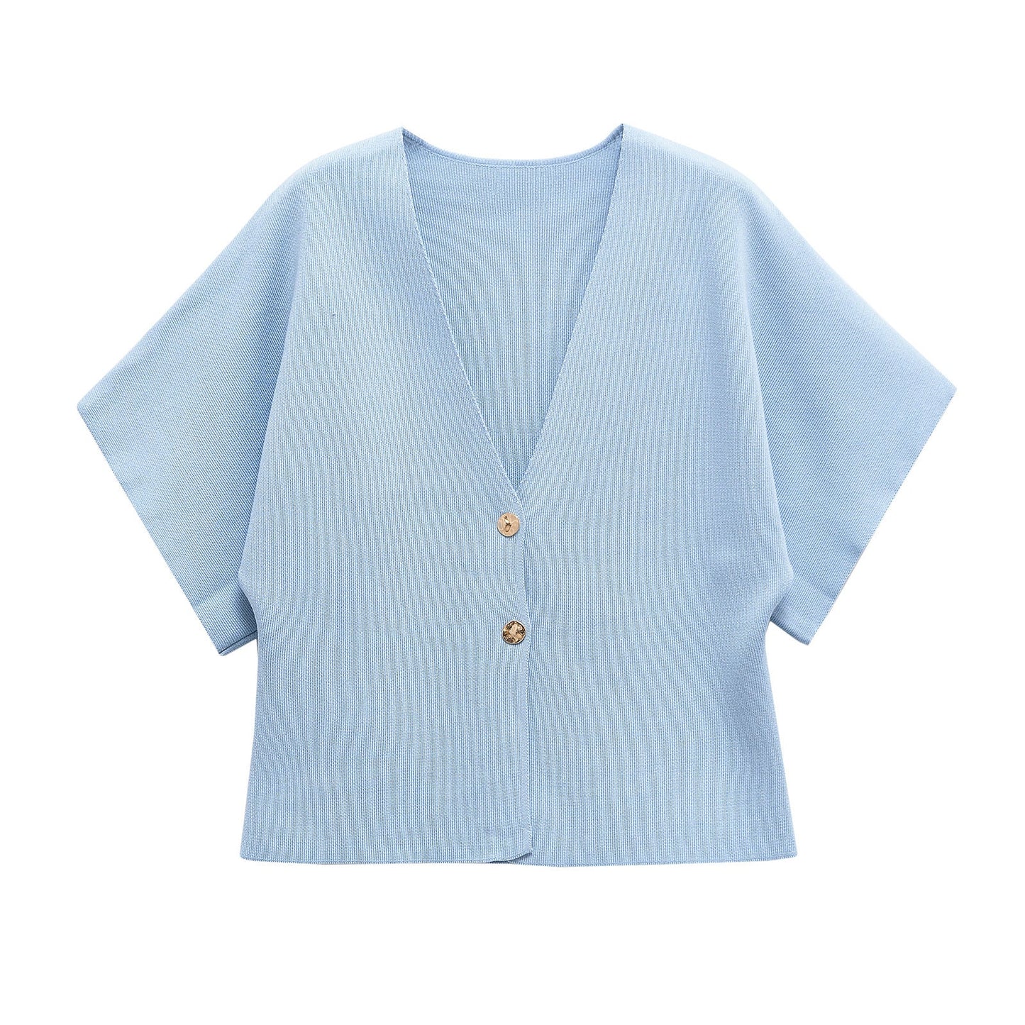 Women's Lightweight Cardigan with Elegant V-Neck and Luxurious Button Details WW