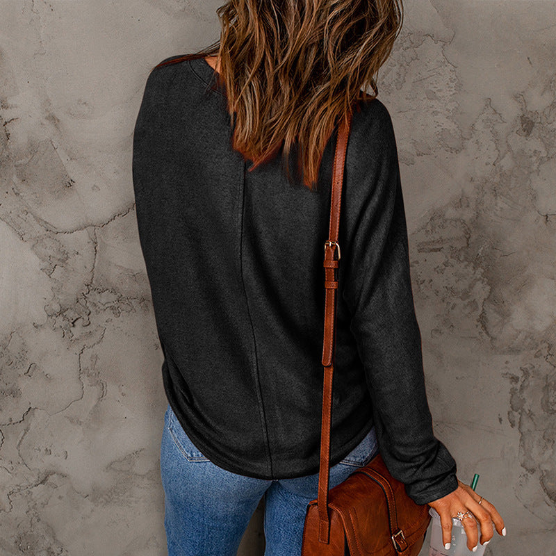 Damen lässiges Sweatshirt mit weitem Schnitt und strukturiertem Material WW