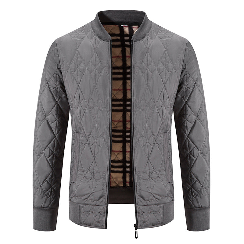 WW | Herren Winter Steppjacke mit vorderem Reißverschluss und Bündchen