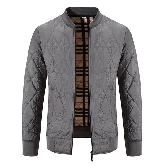WW | Men's Winter Quilted Jacket with Front Zip and Cuffs