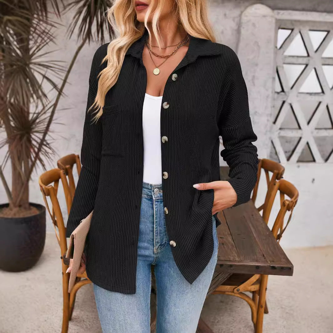 Damen Cardigan mit strukturiertem Rippdesign und übergroßen Knöpfen WW