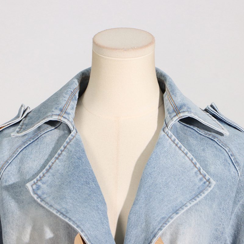 WW | Trenchjacke - Statement Schleifendetail - Baumwollmischung - Modebewusste Oberbekleidung