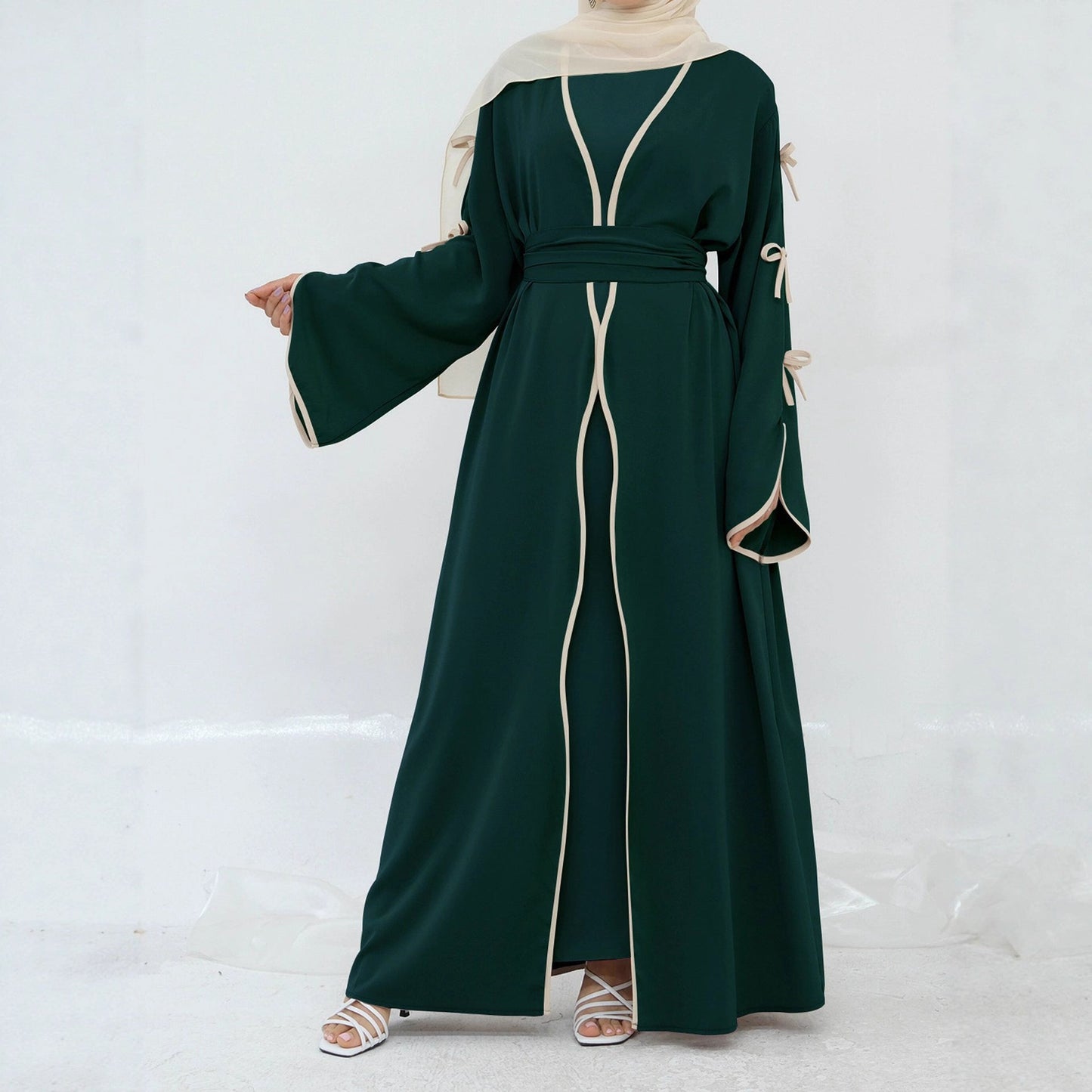 Women's Maxi Dress with Elegant Bow Details and Flowing Cut WW
