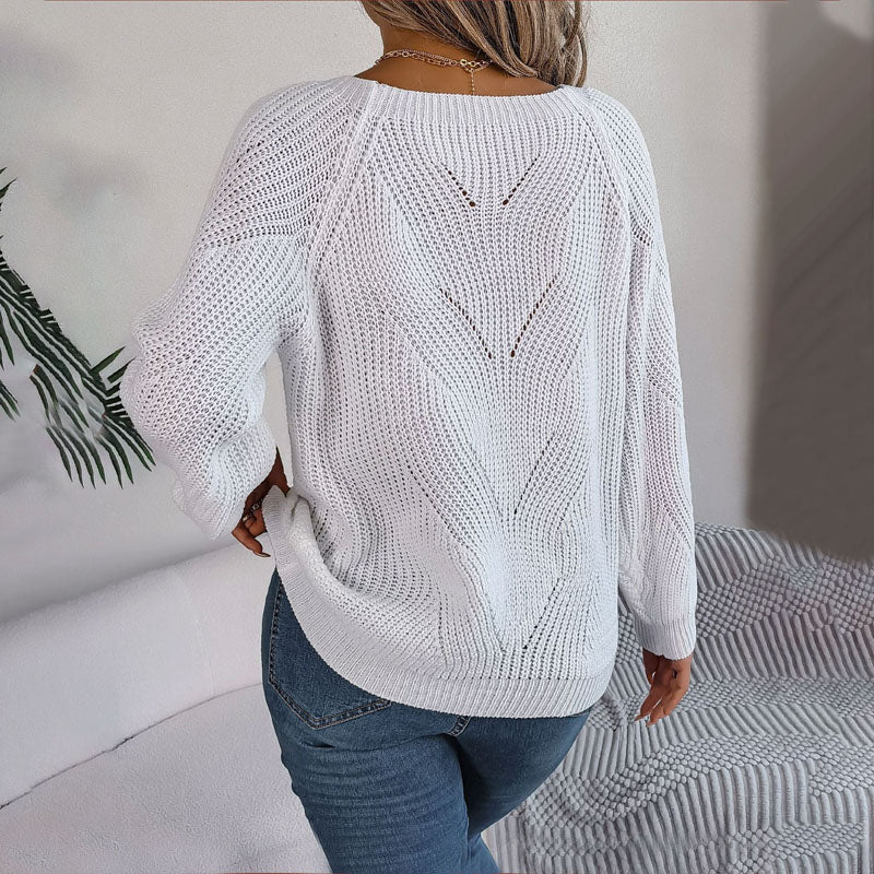 WW | Klassischer Einfarbiger Strickpullover für Damen