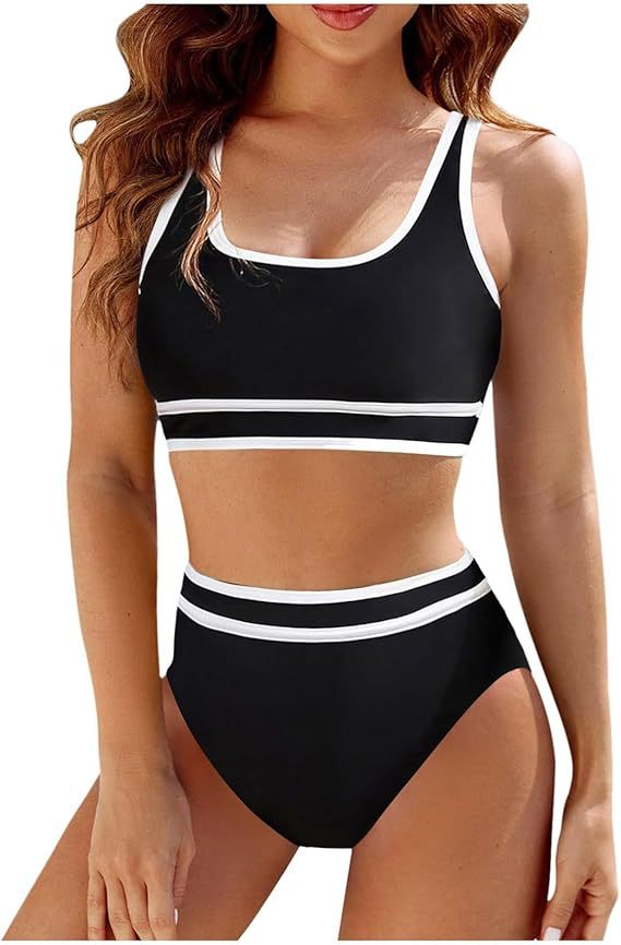 Damen Sportliches Bikini-Set mit Hochbund und komfortablem Oberteil WW