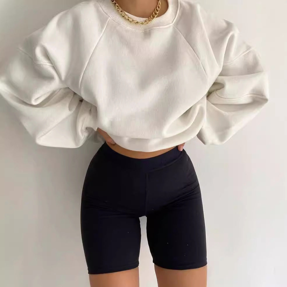 Damen Oversized Sweatshirt mit Puffärmeln WW