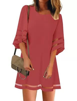 Damen Freizeitkleid mit modischen, luftigen Ärmelöffnungen WW