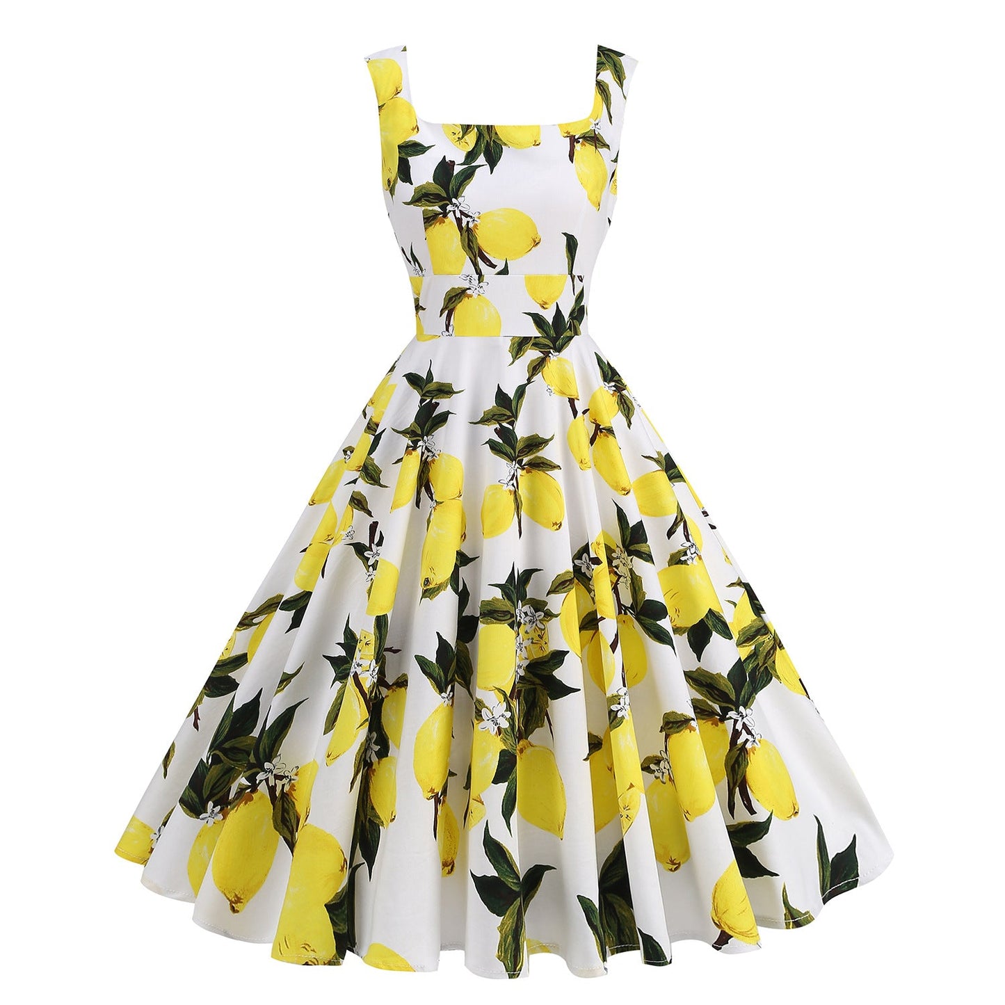 WW | Druck Baumwolle Halter Sweetheart Neck Kleid
