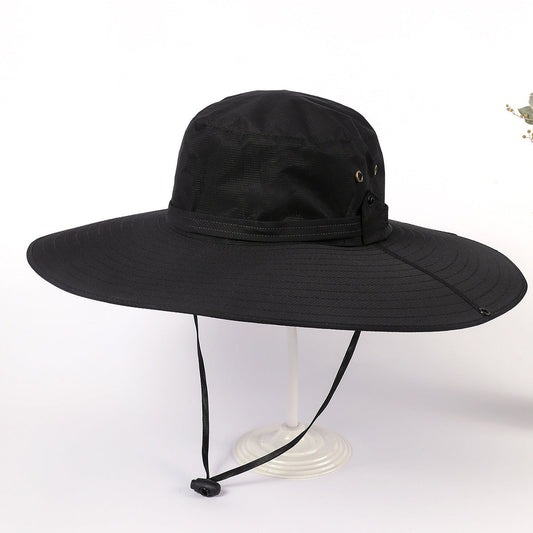 Damen Sonnenhut mit breiter Krempe und verstellbarem Kinnband WW