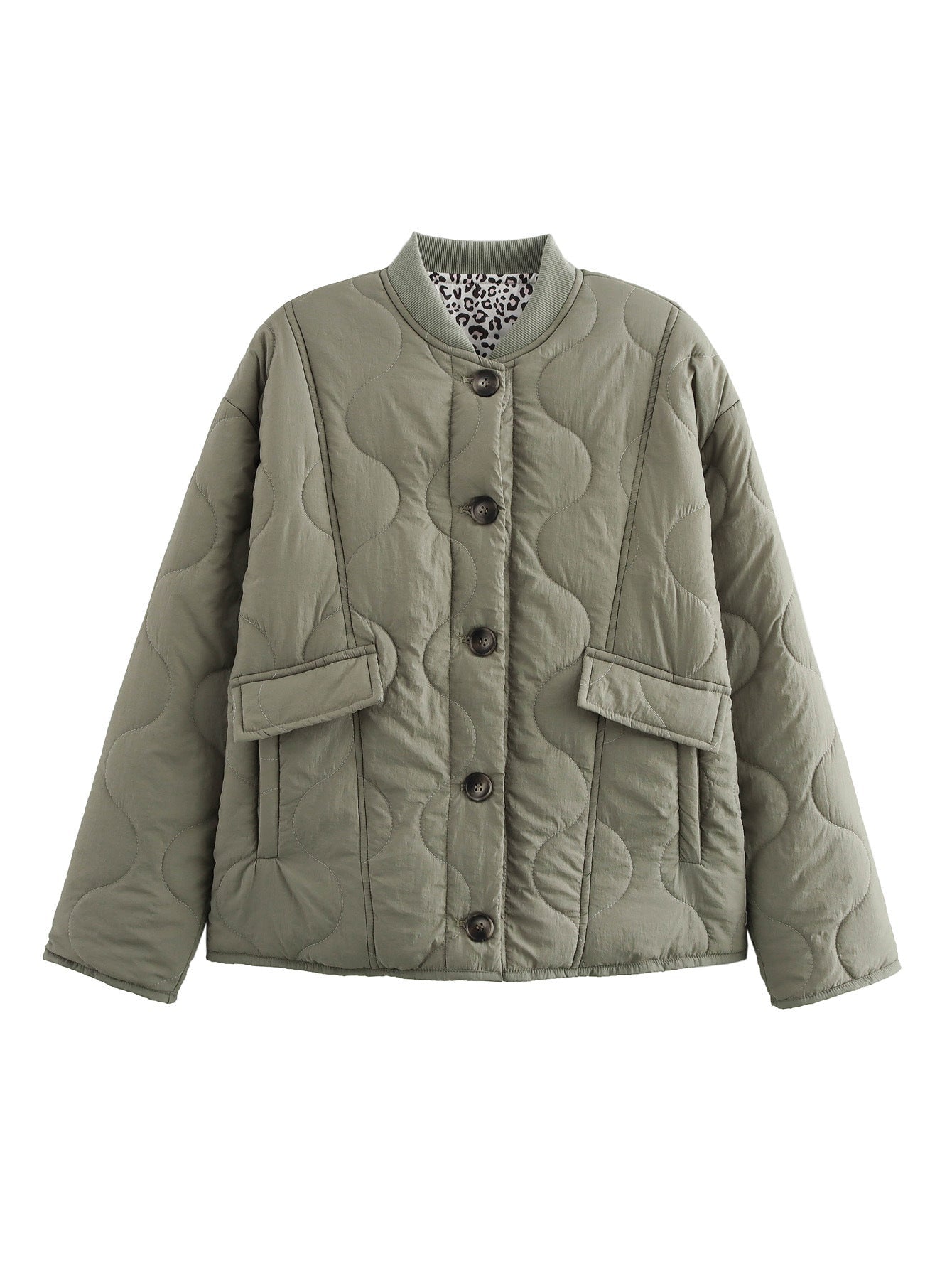 Women's quilted jacket in an elegant design with practical button fastening and side pockets WW