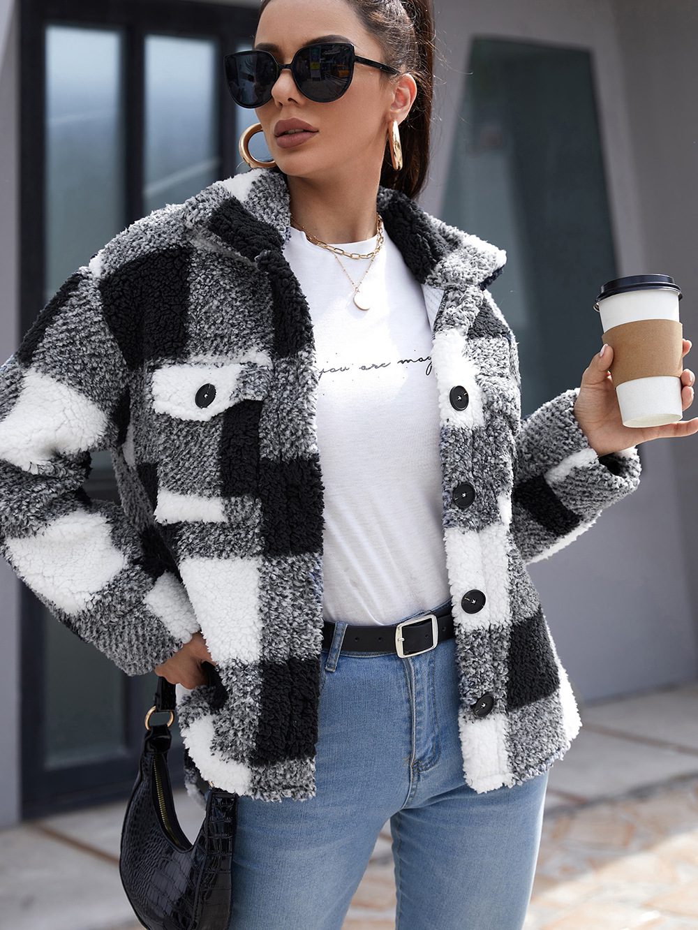 WW | Button-Down Shacket - Gemütliche Außenschicht - Fleece-Mischung - Legere Herbst- und Winterbekleidung