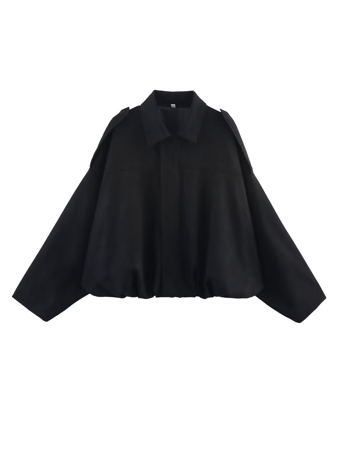 Women's Oversized Jacket with Casual Cut and Detachable Collar WW