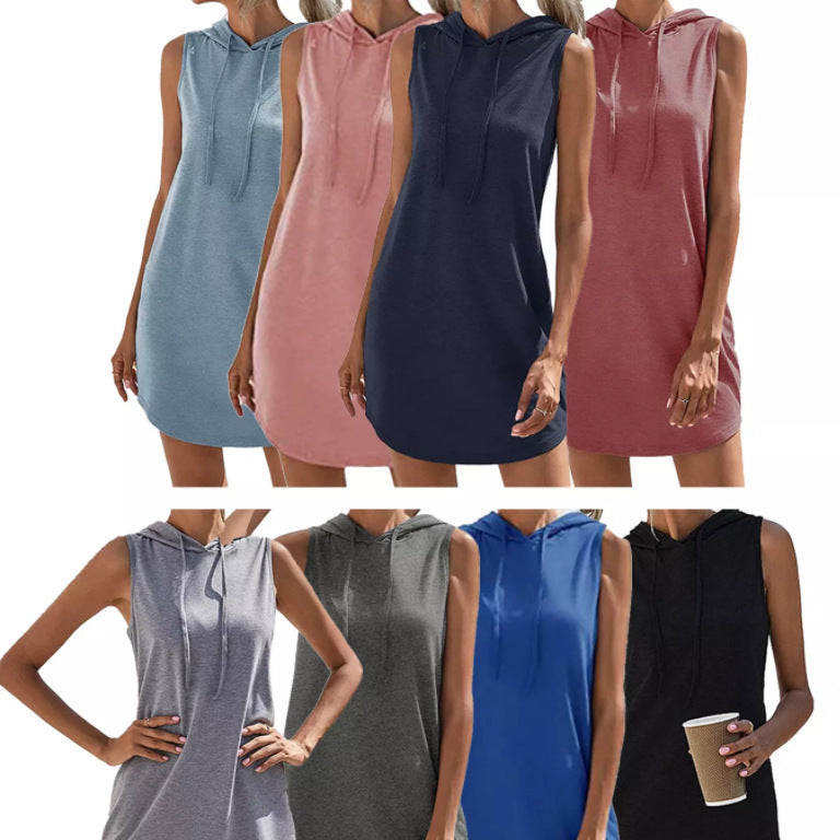 Damen Kapuzenkleid aus atmungsaktivem Jersey-Material WW