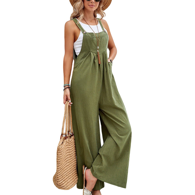 WW | Solid Color Women's Casual Jumpsuits Long Pants