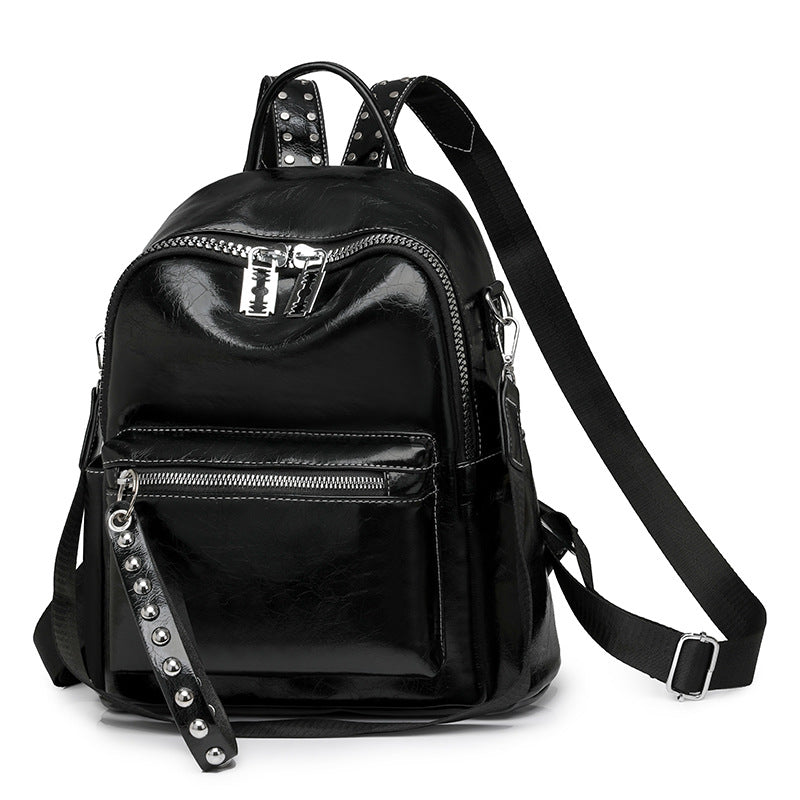 WW | Backpack - Silver - High-Quality Leather with Polyester Lining