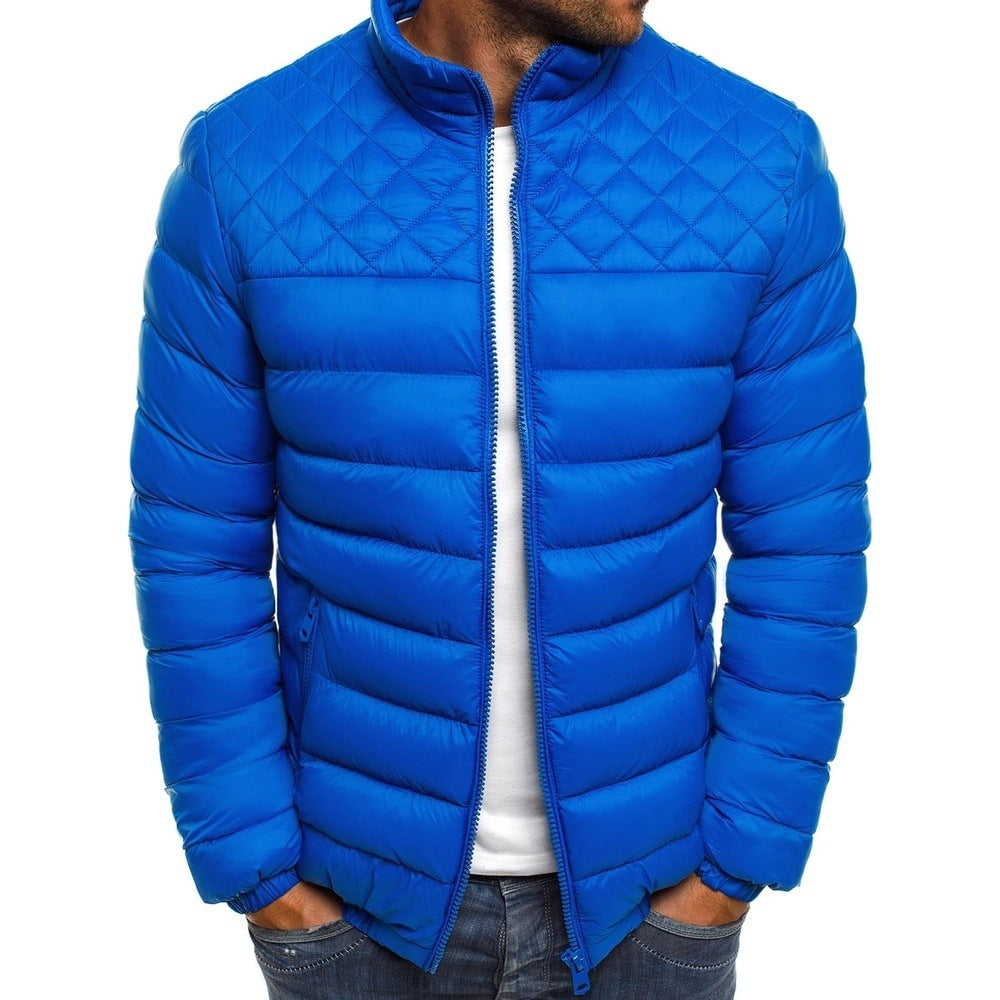 WW | Herren Winter Steppjacke mit gestepptem Design und Stehkragen