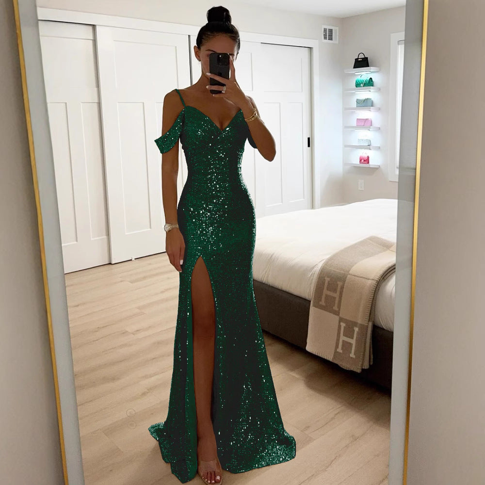 WW | Elegantes Damenkleid Mit Pailletten Und Trägern