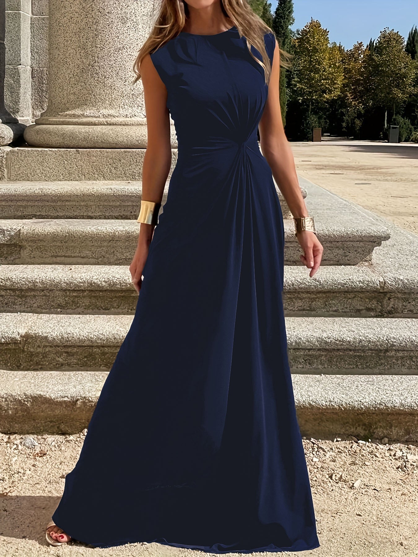 Damen Maxikleid mit elegantem Wickeldesign und figurschmeichelndem Schnitt WW