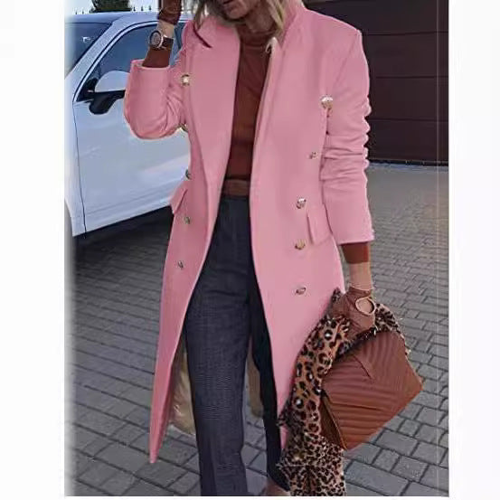 WW | Medium, double-breasted wool coat