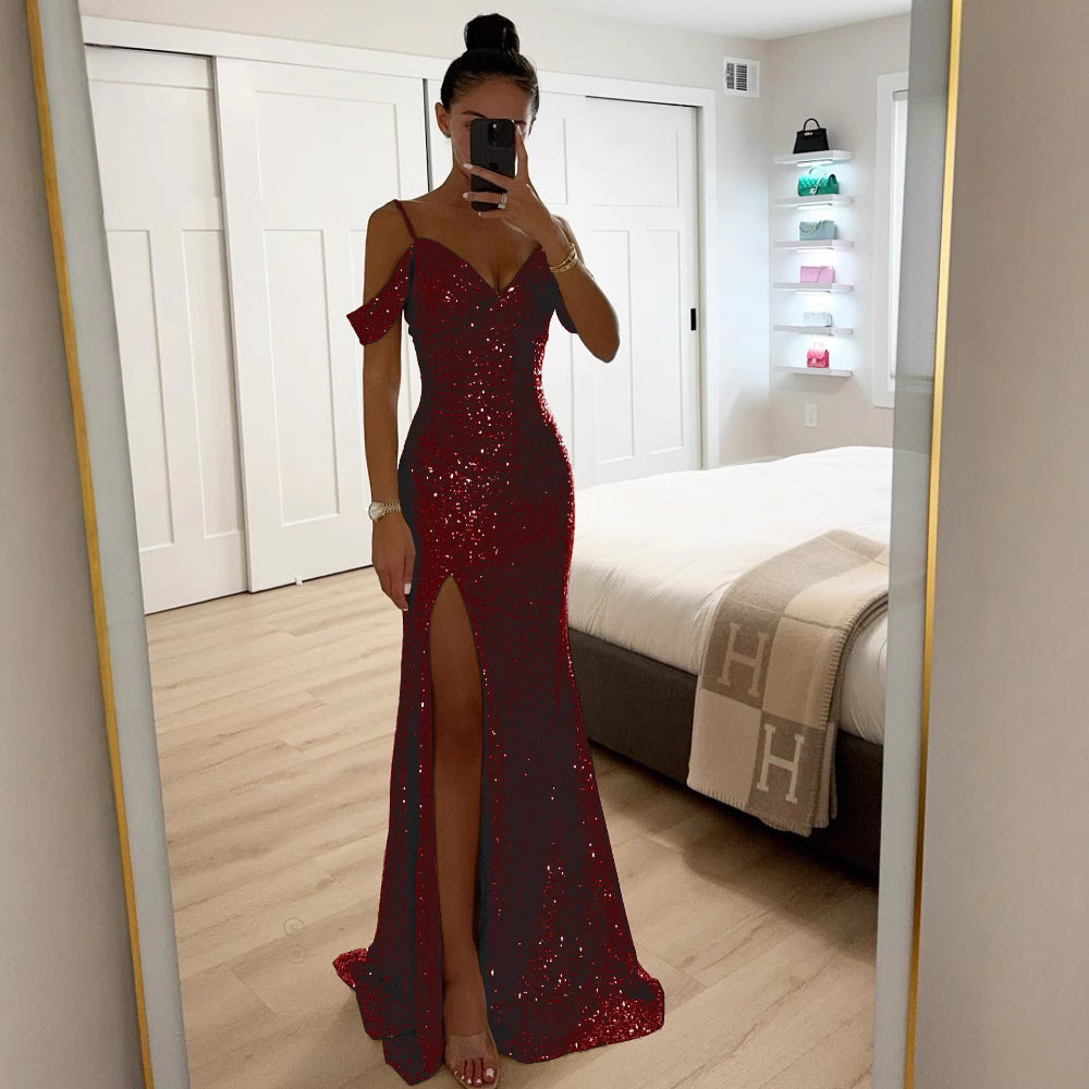 WW | Elegantes Damenkleid Mit Pailletten Und Trägern