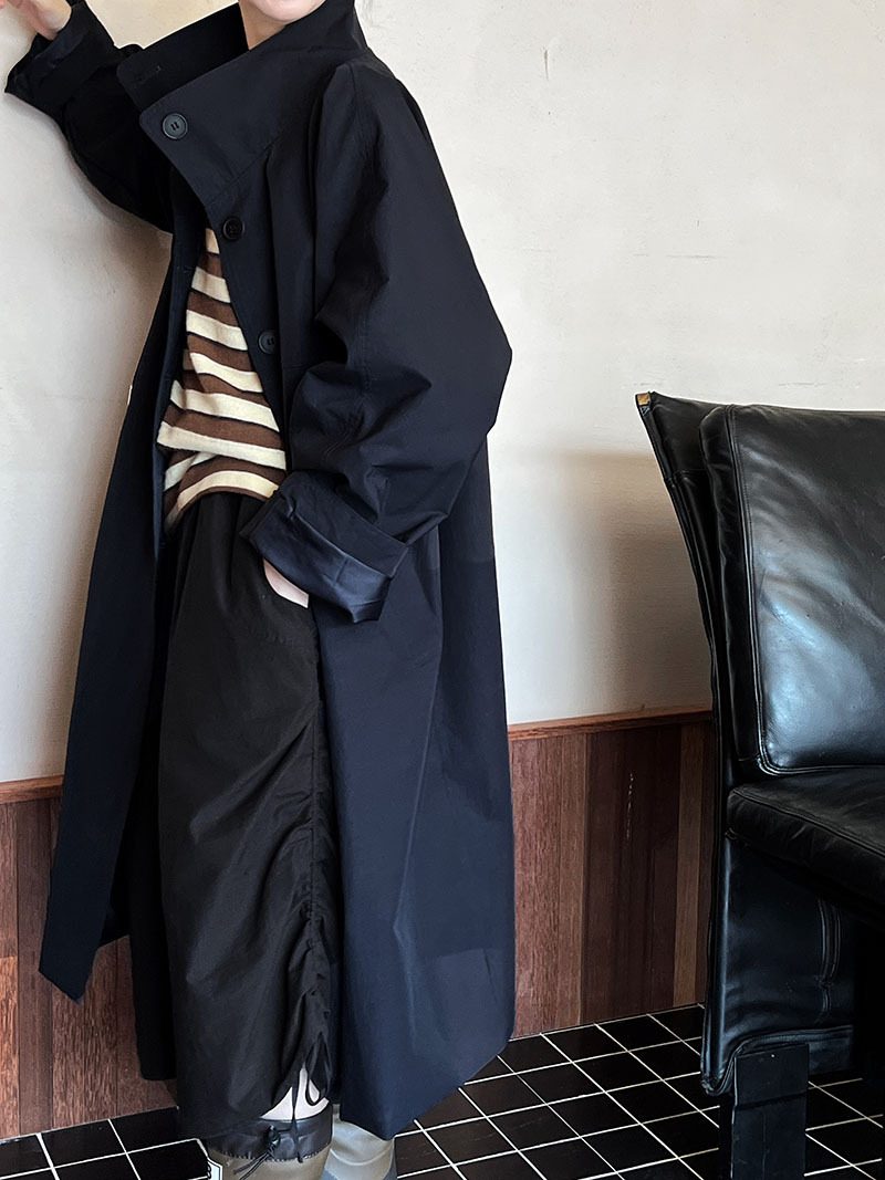 WW | langer Trenchcoat - Minimalistisch & Entspanntes Fit - Offenes Vorderdesign - Herbst & Winter Oberbekleidung