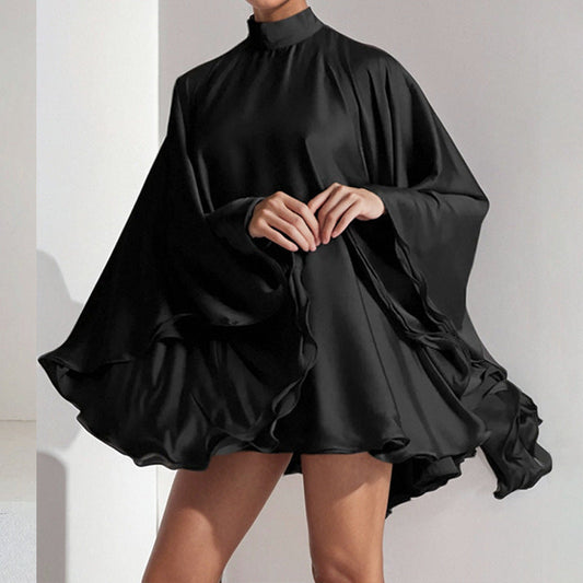 Damen Chices Minikleid mit voluminösen Ärmeln und elegantem Stehkragen WW