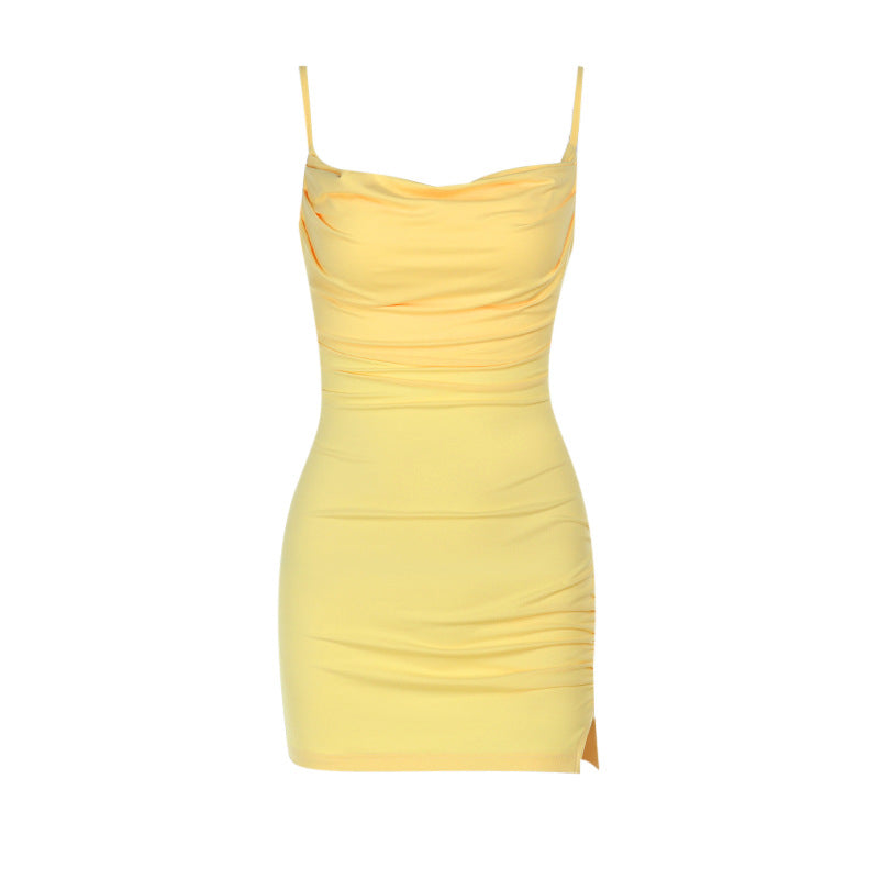 Damen Minikleid mit raffinierter Raffung und sexy Schlitz W&W