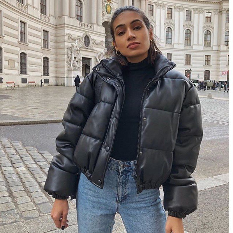 WW | Leder Pufferjacke - Kurz & Isoliert - Stylisch & Warm - Herbst & Winter Oberbekleidung